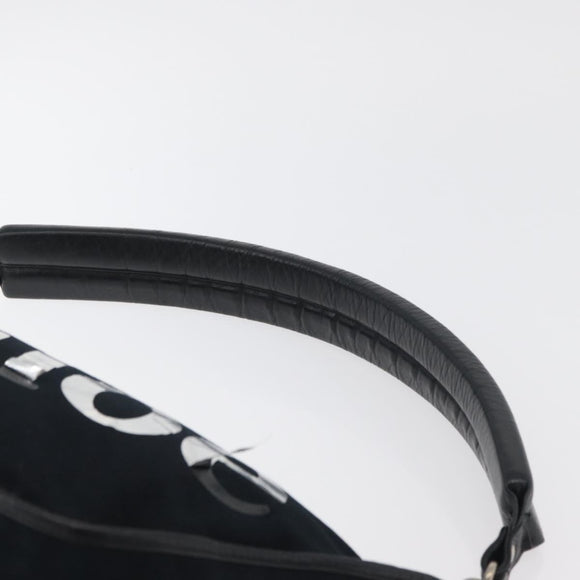 Chloe Shoulder Bag Canvas Black Silver Auth bs33468