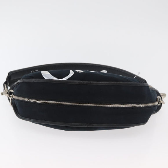 Chloe Shoulder Bag Canvas Black Silver Auth bs33468