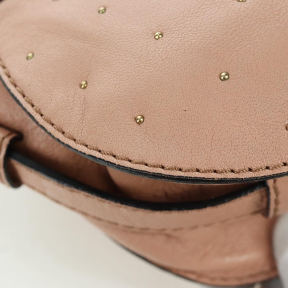 Chloe Marcie Shoulder Bag Leather Pink Gold Auth bs33470V