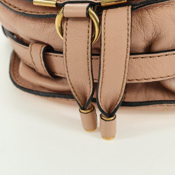 Chloe Marcie Shoulder Bag Leather Pink Gold Auth bs33470V