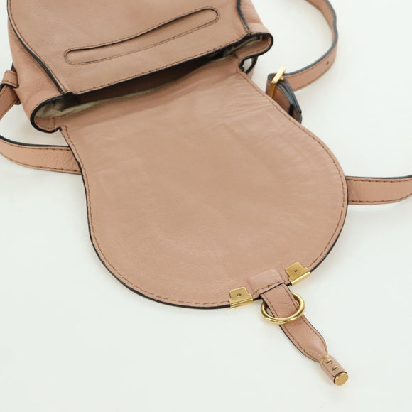 Chloe Marcie Shoulder Bag Leather Pink Gold Auth bs33470V