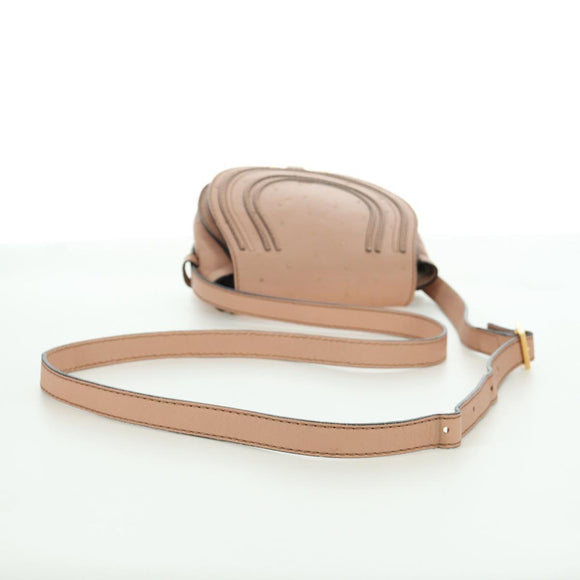 Chloe Marcie Shoulder Bag Leather Pink Gold Auth bs33470V