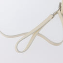 Salvatore Ferragamo Shoulder Bag Patent leather Cream Silver Auth bs33471-9