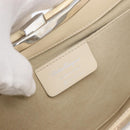 Salvatore Ferragamo Shoulder Bag Patent leather Cream Silver Auth bs33471-11
