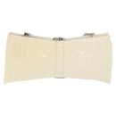 Salvatore Ferragamo Shoulder Bag Patent leather Cream Silver Auth bs33471-2