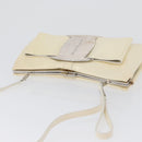Salvatore Ferragamo Shoulder Bag Patent leather Cream Silver Auth bs33471-6