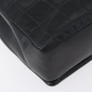 CHANEL Choco Bar Chain Shoulder Bag Lamb Skin Black Silver CC Auth bs33473-15