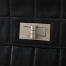 CHANEL Choco Bar Chain Shoulder Bag Lamb Skin Black Silver CC Auth bs33473-17