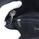 CHANEL Choco Bar Chain Shoulder Bag Lamb Skin Black Silver CC Auth bs33473-26