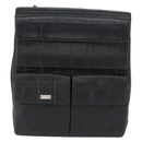 CHANEL Choco Bar Chain Shoulder Bag Lamb Skin Black Silver CC Auth bs33473-2