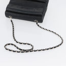 CHANEL Choco Bar Chain Shoulder Bag Lamb Skin Black Silver CC Auth bs33473-7