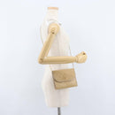 CHANEL Matelasse Ketting Schoudertas Lamsleer Beige Goud CC Auth bs33475-21