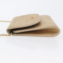 CHANEL Matelasse Ketting Schoudertas Lamsleer Beige Goud CC Auth bs33475-6