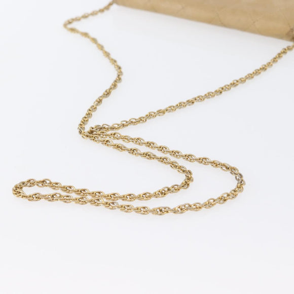 CHANEL Matelasse Ketting Schoudertas Lamsleer Beige Goud CC Auth bs33475