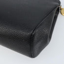 CHANEL Pouch Caviar Skin Black Gold CC Auth bs33477-15