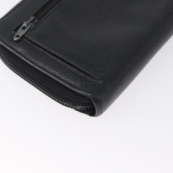 CHANEL Lange Geldbörse Caviar Leder Schwarz CC Auth bs33480