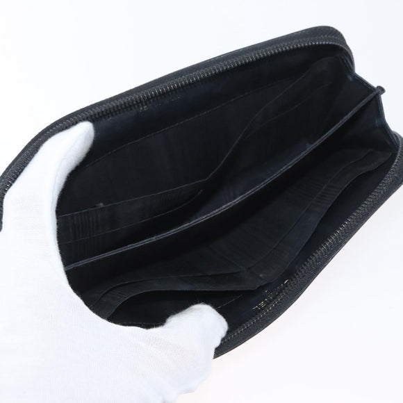 CHANEL Lange Geldbörse Caviar Leder Schwarz CC Auth bs33480