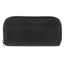 CHANEL Lange Geldbörse Caviar Leder Schwarz CC Auth bs33480-13