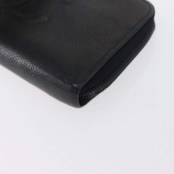 CHANEL Lange Geldbörse Caviar Leder Schwarz CC Auth bs33480