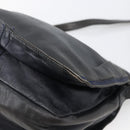 LOEWE Anagram Shoulder Bag Leather Navy Gold Auth bs33483-12