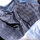 LOEWE Anagram Shoulder Bag Leather Navy Gold Auth bs33483-18