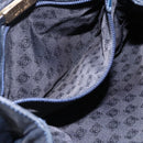 LOEWE Anagram Shoulder Bag Leather Navy Gold Auth bs33483-20