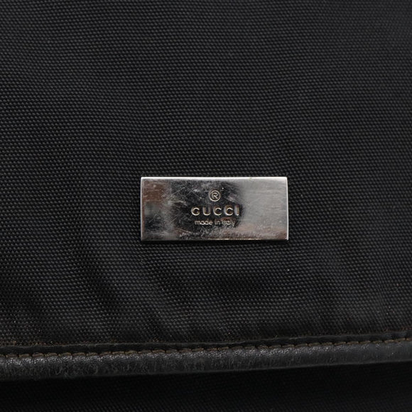 GUCCI Guccissima Shoulder Bag Canvas Black Silver 162410 Auth bs33484