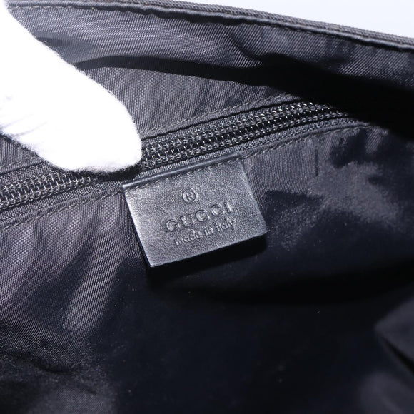 GUCCI Guccissima Shoulder Bag Canvas Black Silver 162410 Auth bs33484