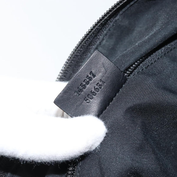 GUCCI GG Canvas Shoulder Bag Black Silver 145857 Auth bs33485