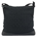 GUCCI GG Canvas Shoulder Bag Black Silver 145857 Auth bs33485-2