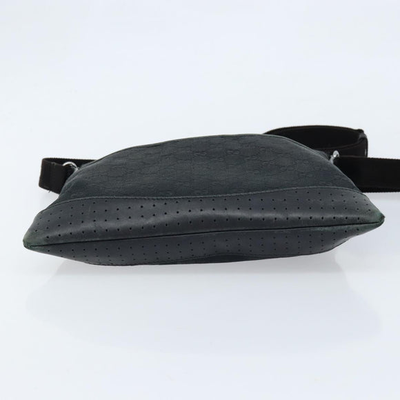 GUCCI GG Canvas Shoulder Bag Black Silver 145857 Auth bs33485