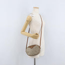 Christian Dior Honeycomb Canvas Shoulder Bag PVC Beige Gold Auth bs33486-22