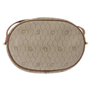 Christian Dior Honeycomb Canvas Shoulder Bag PVC Beige Gold Auth bs33486-2