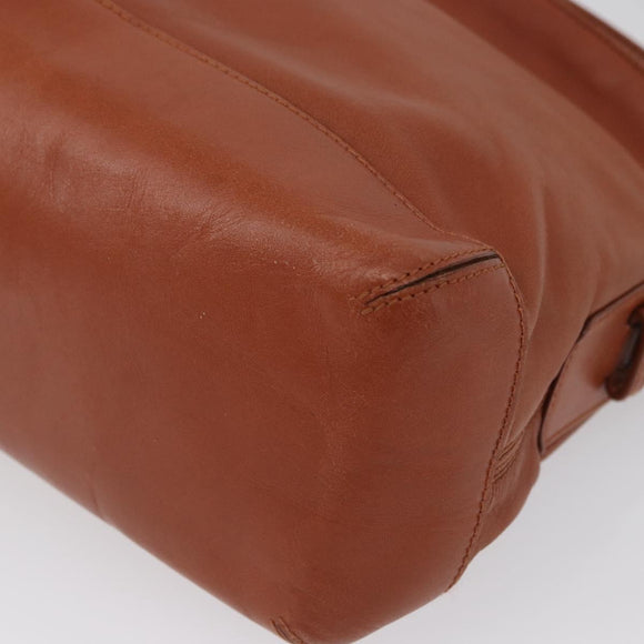 LOEWE Umhängetasche Leder Braun Silber Auth bs33487