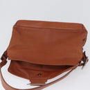 LOEWE Umhängetasche Leder Braun Silber Auth bs33487-10