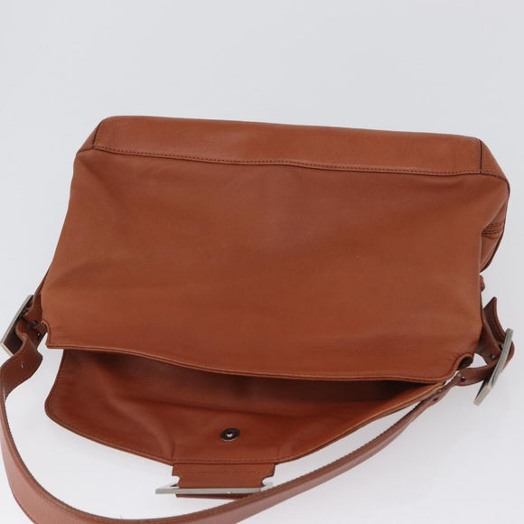 LOEWE Umhängetasche Leder Braun Silber Auth bs33487