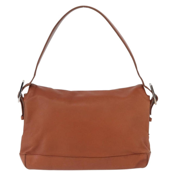 LOEWE Umhängetasche Leder Braun Silber Auth bs33487