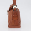 LOEWE Umhängetasche Leder Braun Silber Auth bs33487-3