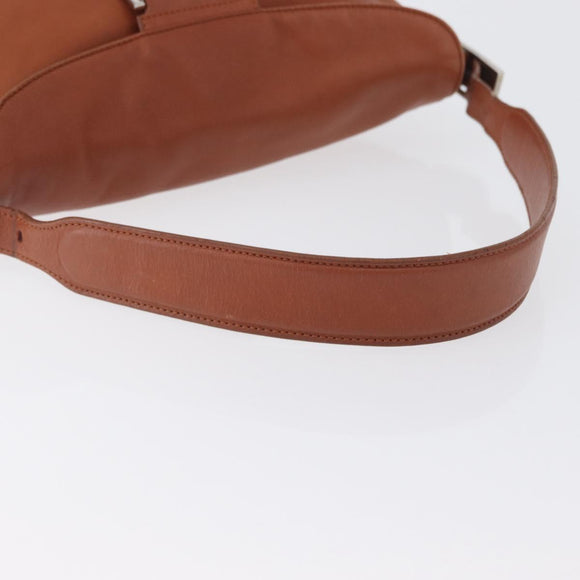 LOEWE Umhängetasche Leder Braun Silber Auth bs33487