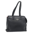 Christian Dior Tote Bag Leather Black Silver Auth bs33488-1