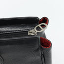 Christian Dior Tote Bag Leather Black Silver Auth bs33488-10