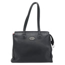 Christian Dior Tote Bag Leather Black Silver Auth bs33488-13