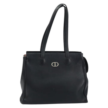 Christian Dior Tote Bag Leather Black Silver Auth bs33488 - 0