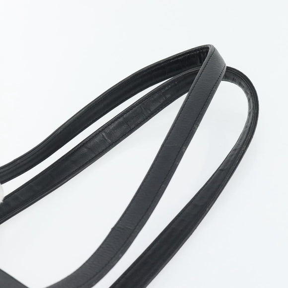 Christian Dior Tote Bag Leather Black Silver Auth bs33488