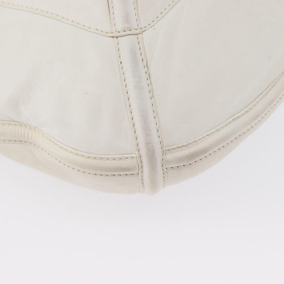 LOEWE Shoulder Bag Leather White Silver Auth bs33492