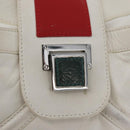 LOEWE Shoulder Bag Leather White Silver Auth bs33492-17
