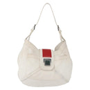 LOEWE Shoulder Bag Leather White Silver Auth bs33492-13