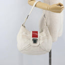 LOEWE Shoulder Bag Leather White Silver Auth bs33492-22