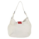 LOEWE Shoulder Bag Leather White Silver Auth bs33492-2