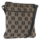 LOEWE Anagram Shoulder Bag Canvas Beige Silver Auth bs33493-1